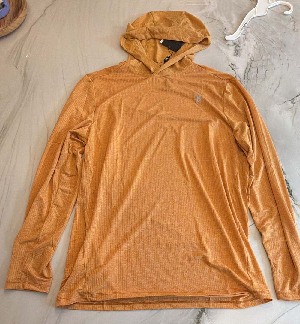 Men's Hooded Long-Sleeve Performance Shirt - Rust